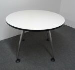 1000Dia Mm Circular Table With White Top & Black Edging - Image 2