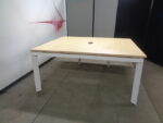 1400W Mm Ntt Bench Desks With White Legs