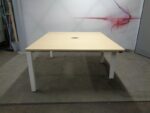 1400W Mm Ntt Bench Desks With White Legs - Image 4