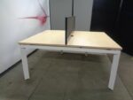 1400W Mm Ntt Bench Desks With White Legs - Image 6