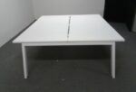 1400W Mm White Elite Linnea Bench Desks With White Legs