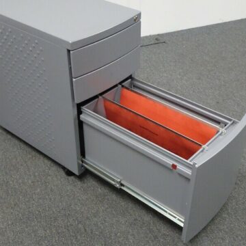 3 Drawer Slimline Grey Pedestal
