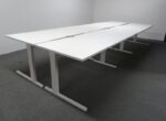 1400W Mm Techo White Bench Desks