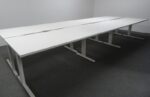 1400W Mm Techo White Bench Desks - Image 3