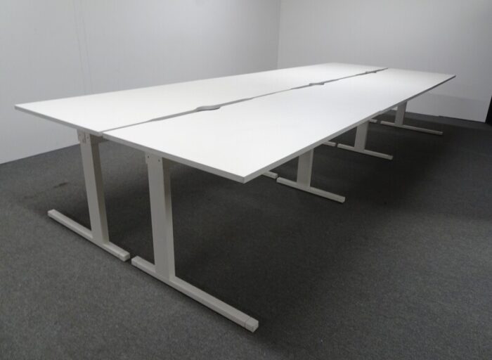 1400w-mm-Techo-White-Bench-Desks 1400W Mm Techo White Bench Desks - Image 1