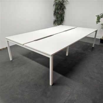 Used White Bench Desks 1400 mm