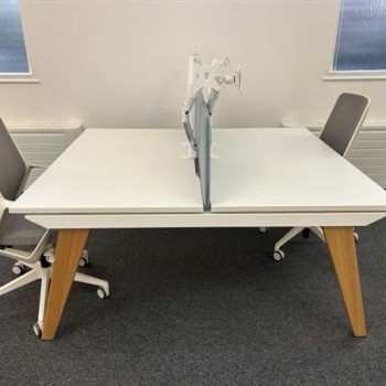 Used White Bench Desks 1400 mm 1
