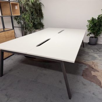 Used White Bench Desks 1400 mm