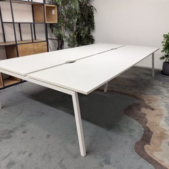 Used White Bench Desks 1400 mm