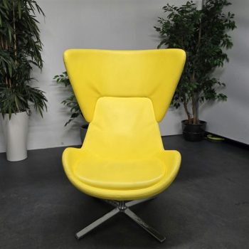 Used Orangebox Avi Highback Armchairs - Yellow Leather